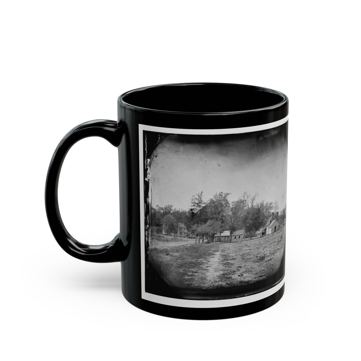 Mechanicsville, Va. View Of Houses (U.S. Civil War) Black Coffee Mug-The Sticker Space