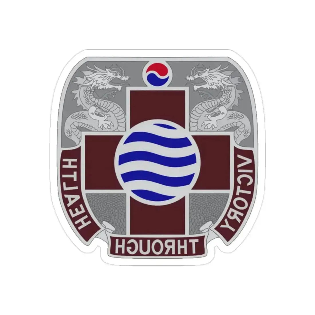 MEDDAC Korea US (U.S. Army) REVERSE PRINT Transparent Die-Cut STICKER 2 Inch Die-Cut Transparent - The Sticker Space