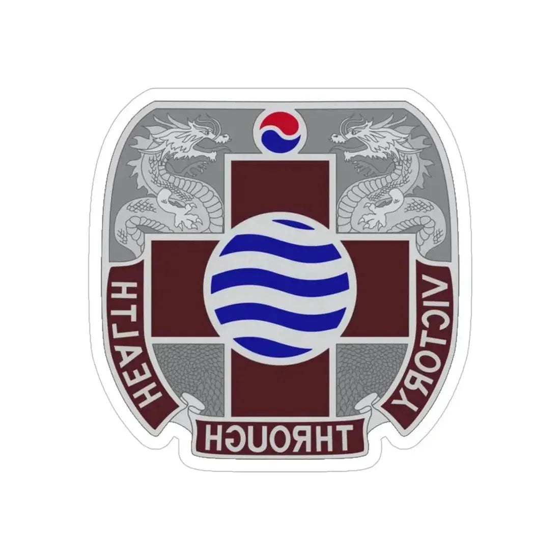 MEDDAC Korea US (U.S. Army) REVERSE PRINT Transparent Die-Cut STICKER 5 Inch Die-Cut Transparent - The Sticker Space