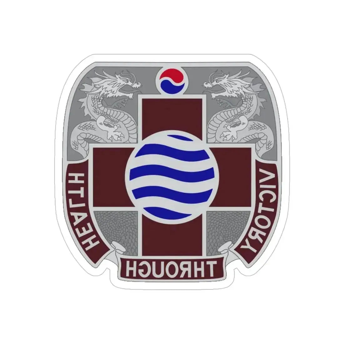 MEDDAC Korea US (U.S. Army) REVERSE PRINT Transparent Die-Cut STICKER 6 Inch Die-Cut Transparent - The Sticker Space