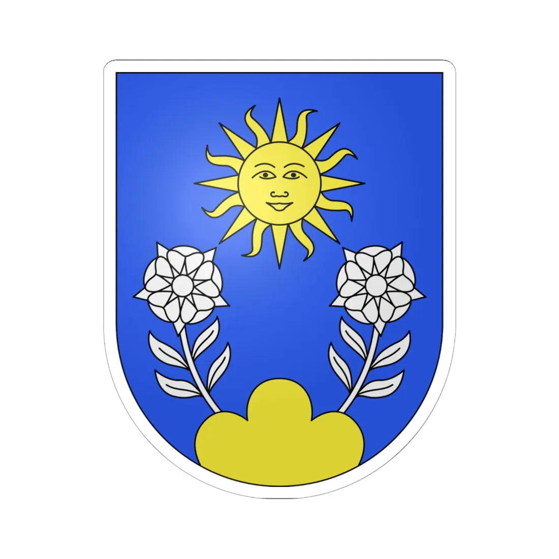 Medeglia-coat of arms (Switzerland) (Coat of Arms) STICKER Vinyl Kiss-Cut Decal 6 Inch White - The Sticker Space