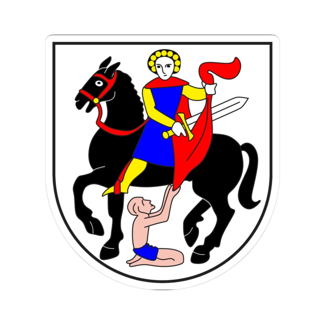 Medel Lucmagn wappen (Switzerland) (Coat of Arms) STICKER Vinyl Kiss-Cut Decal 3 Inch White - The Sticker Space