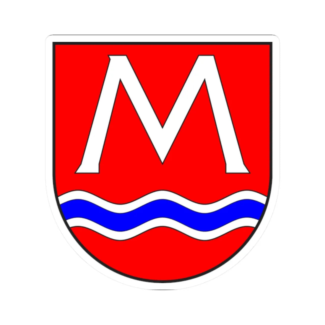 Medels i Rh wappen (Switzerland) (Coat of Arms) STICKER Vinyl Kiss-Cut Decal 2 Inch White - The Sticker Space