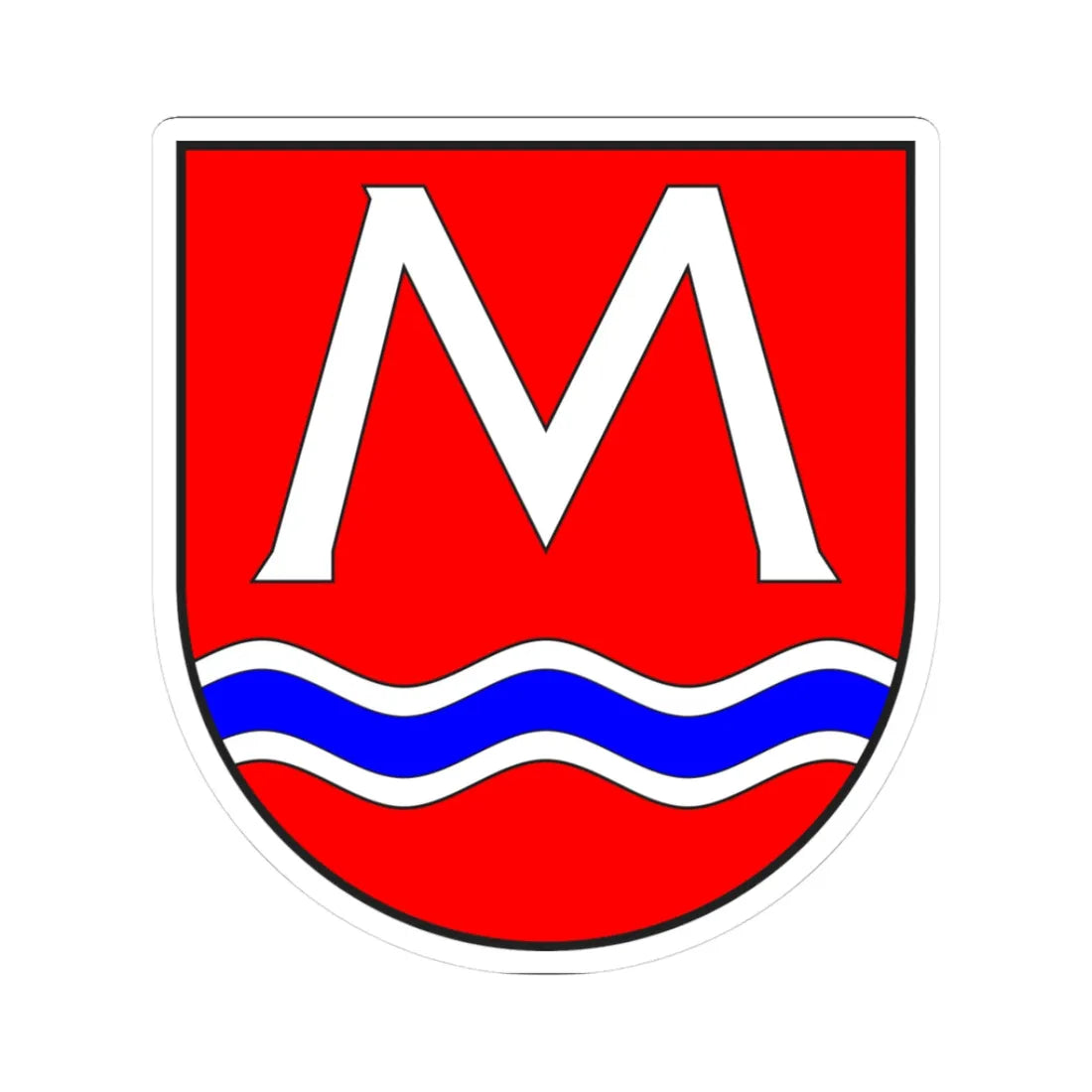 Medels i Rh wappen (Switzerland) (Coat of Arms) STICKER Vinyl Kiss-Cut Decal 3 Inch White - The Sticker Space