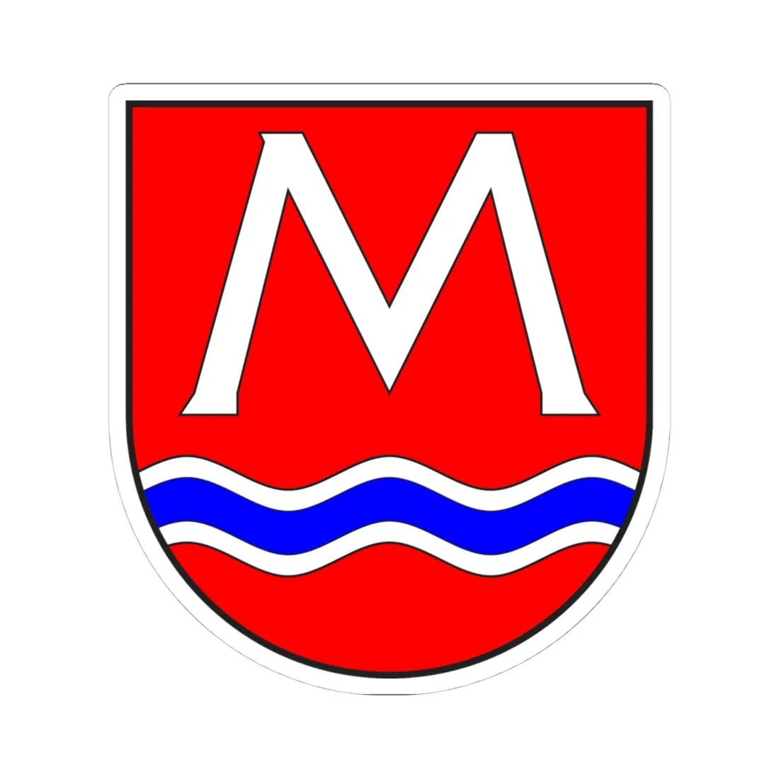 Medels i Rh wappen (Switzerland) (Coat of Arms) STICKER Vinyl Kiss-Cut Decal 4 Inch White - The Sticker Space