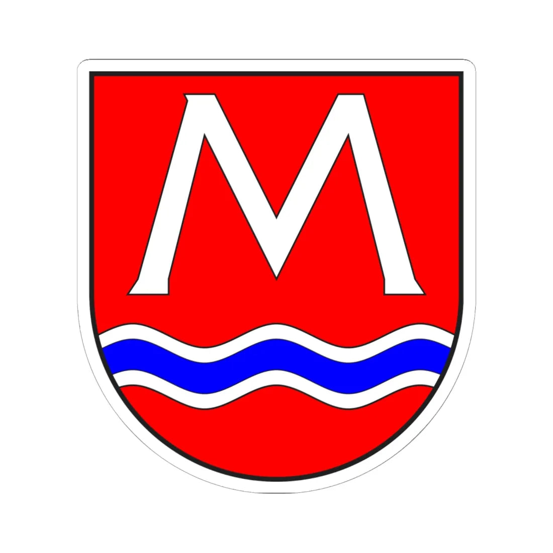 Medels i Rh wappen (Switzerland) (Coat of Arms) STICKER Vinyl Kiss-Cut Decal 6 Inch White - The Sticker Space