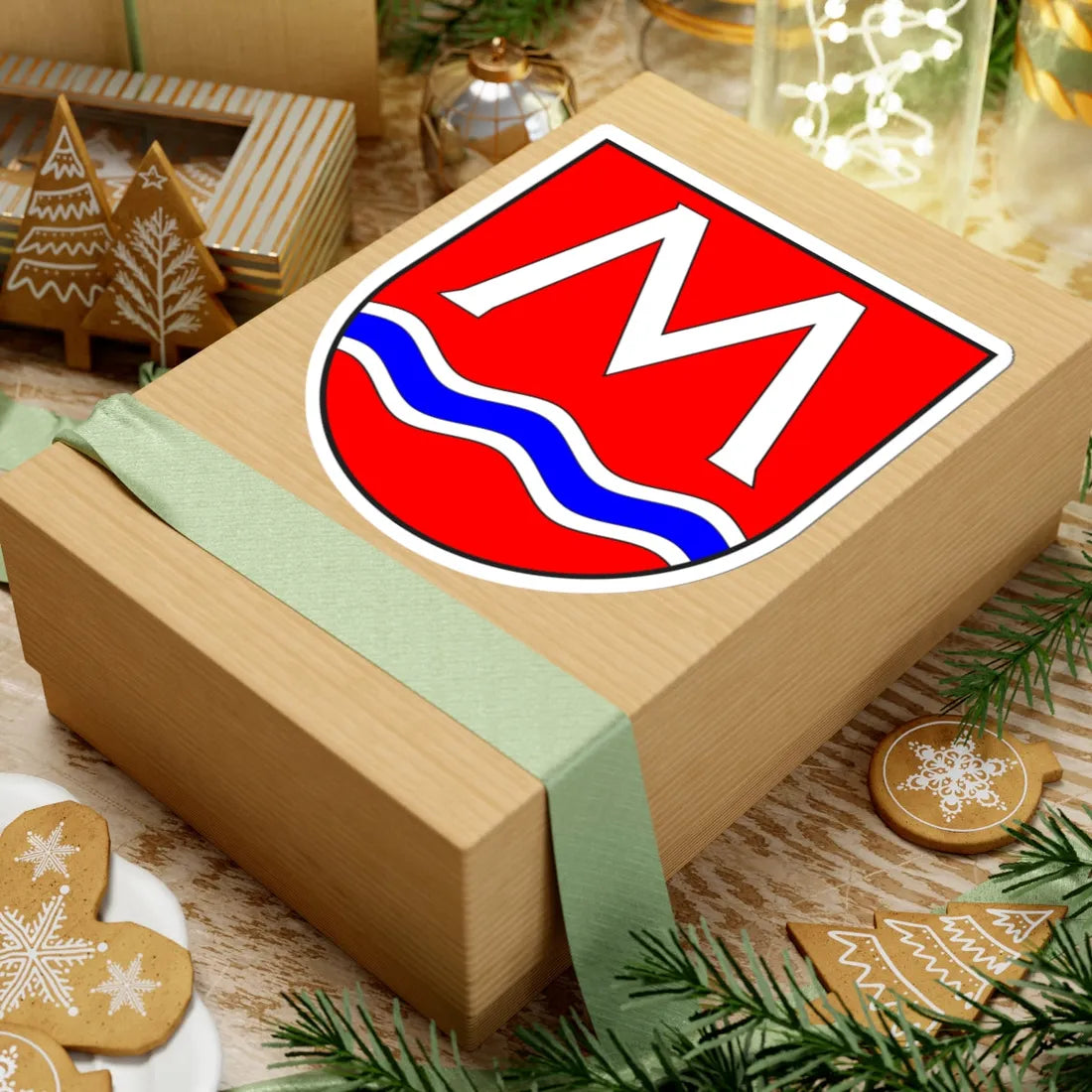 Medels i Rh wappen (Switzerland) (Coat of Arms) STICKER Vinyl Kiss-Cut Decal - The Sticker Space