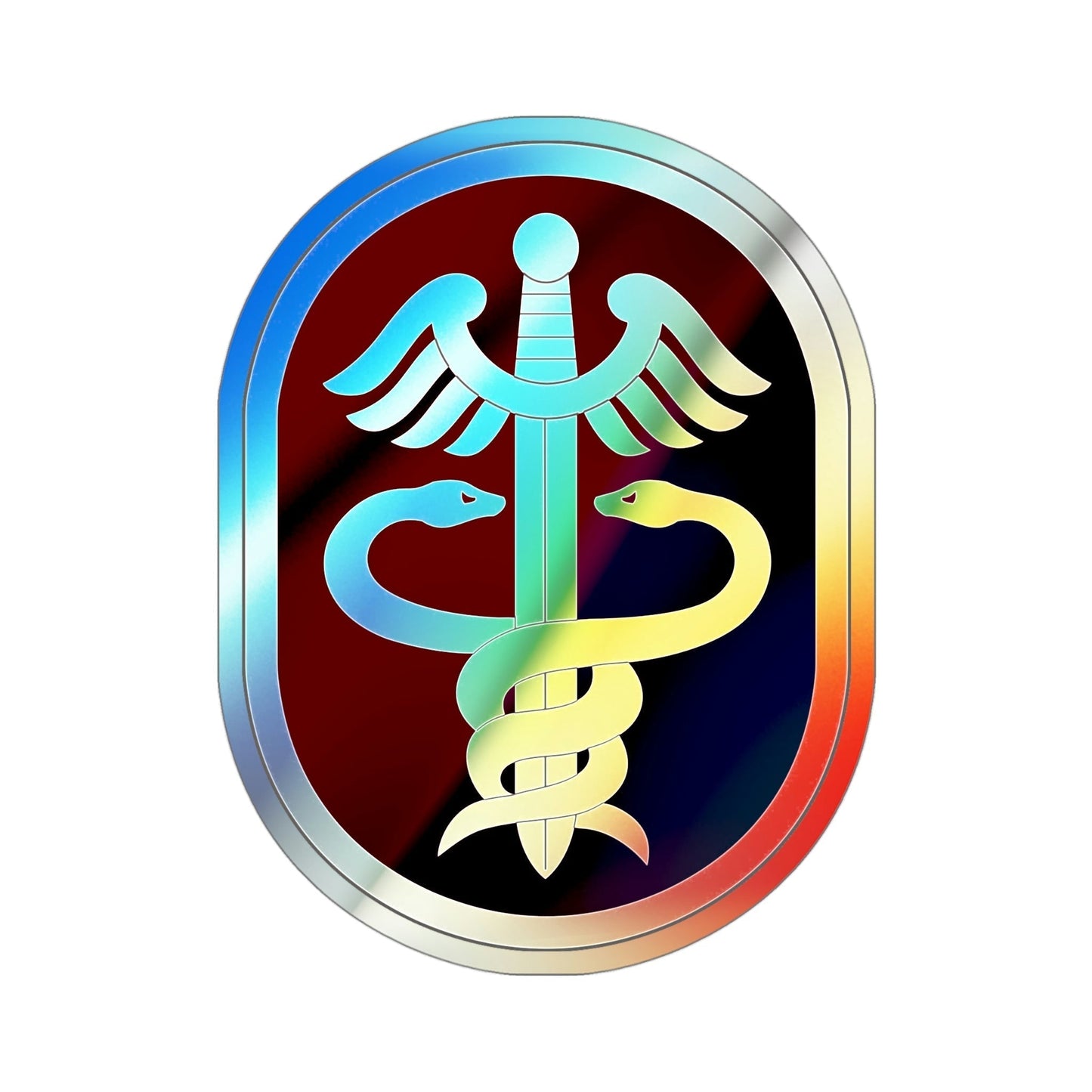 Medical Command 2 (U.S. Army) Holographic STICKER Die-Cut Vinyl Decal-4 Inch-The Sticker Space