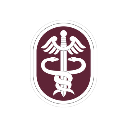 Medical Command 2 (U.S. Army) REVERSE PRINT Transparent STICKER-2" × 2"-The Sticker Space