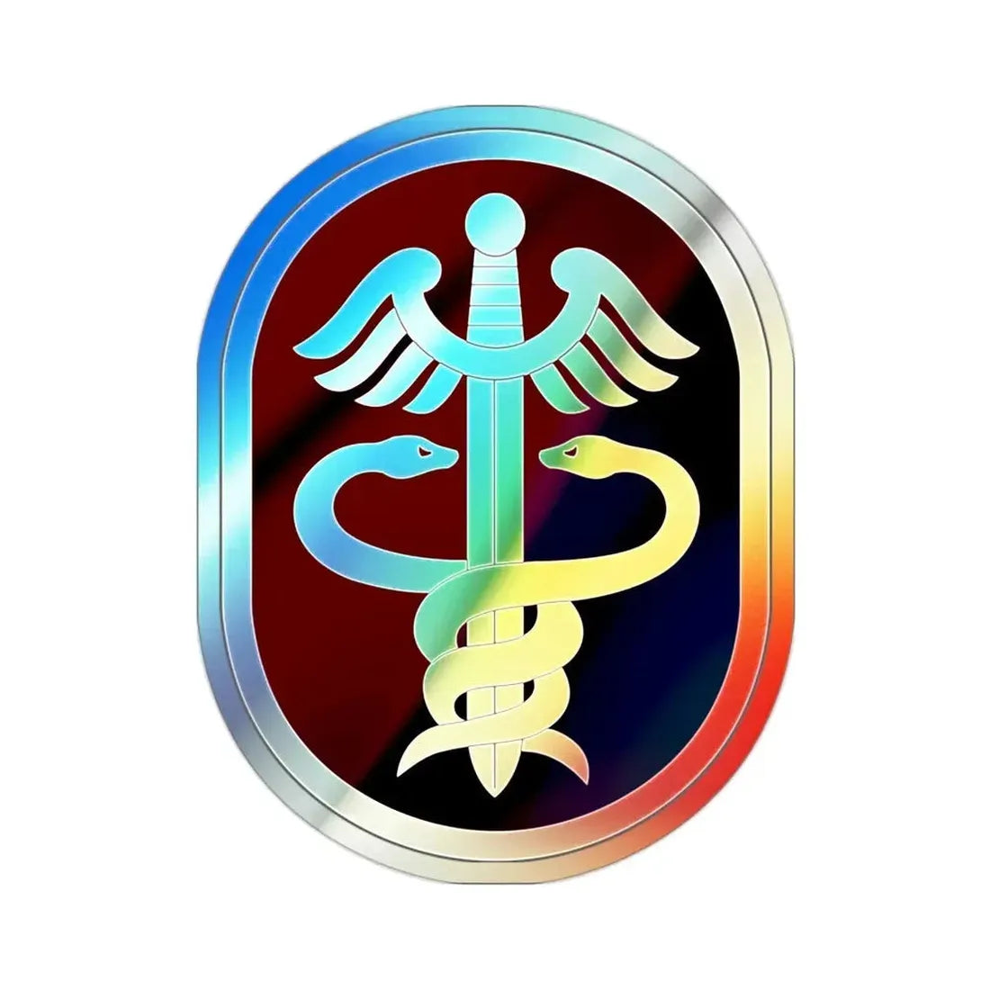 Medical Command 2 (U.S. Army) Holographic STICKER Die-Cut Vinyl Decal 2 Inch Holographic - The Sticker Space
