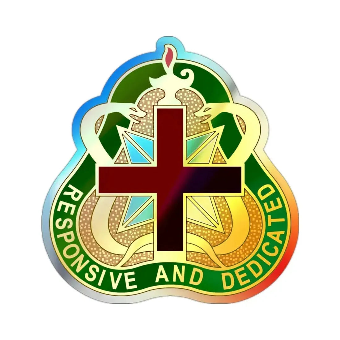 Medical Command 3 (U.S. Army) Holographic STICKER Die-Cut Vinyl Decal 2 Inch Holographic - The Sticker Space