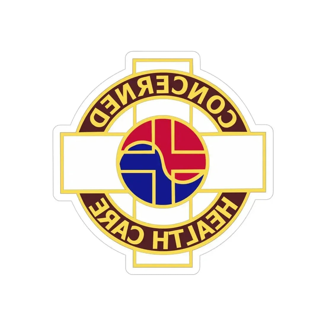 Medical Command Korea (U.S. Army) REVERSE PRINT Transparent Die-Cut STICKER 4 Inch Die-Cut Transparent - The Sticker Space