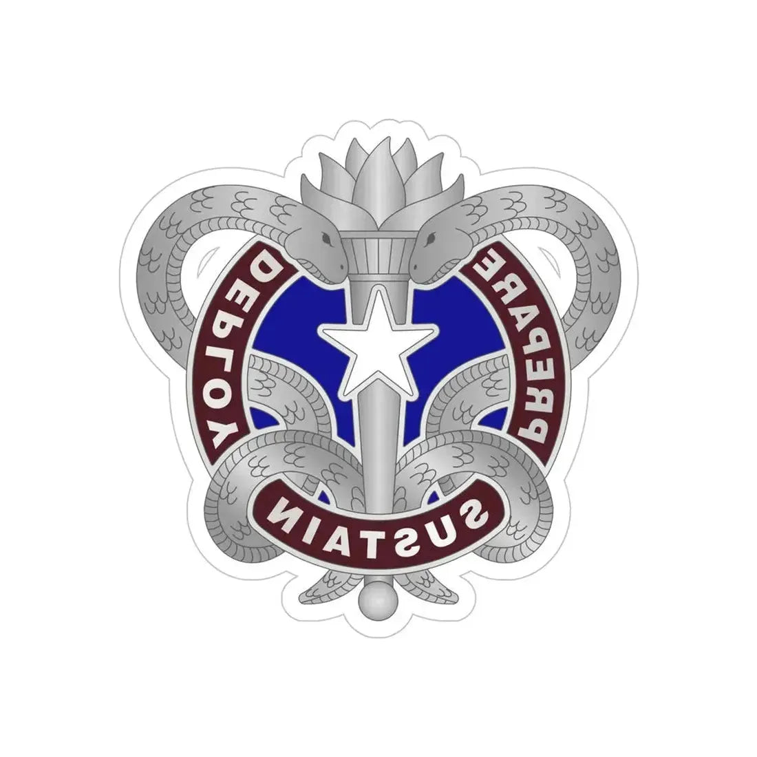 Medical Logistics Command (U.S. Army) REVERSE PRINT Transparent Die-Cut STICKER 5 Inch Die-Cut Transparent - The Sticker Space