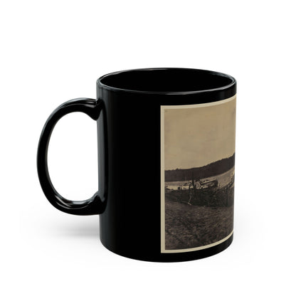 Medical Supply Ships Connecticut And Planter Docked At A Wharf On The Appomattox River (U.S. Civil War) Black Coffee Mug-The Sticker Space