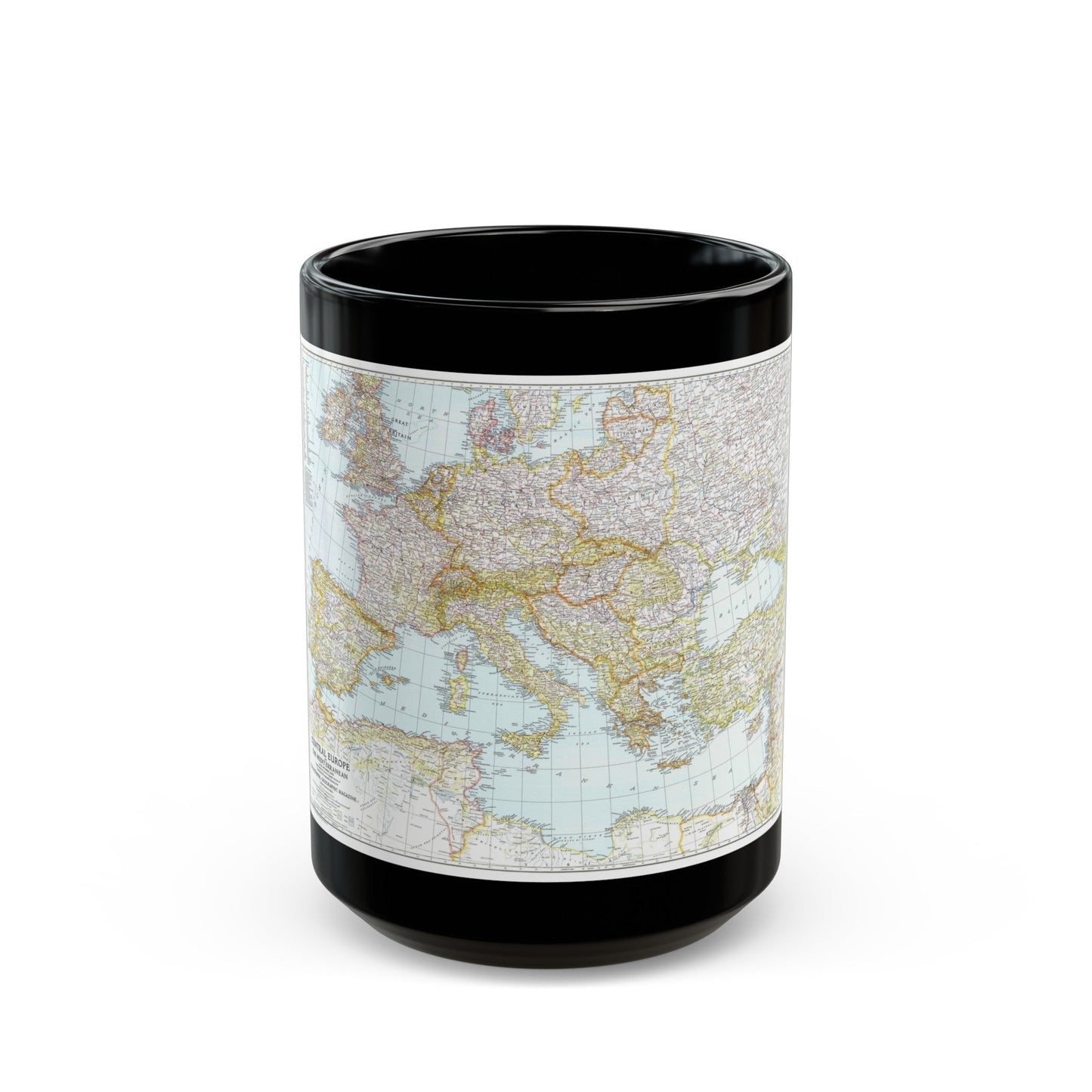 Mediterranean as of September 1 (1939) (Map) Black Coffee Mug-15oz-The Sticker Space