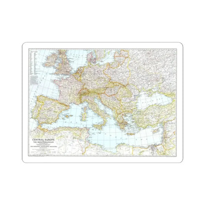 Mediterranean as of September 1 (1939) (Map) STICKER Vinyl Kiss-Cut Decal 2 Inch White - The Sticker Space