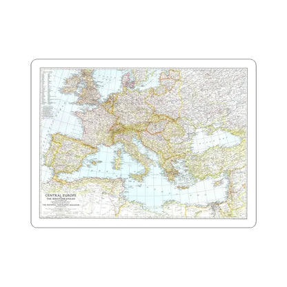 Mediterranean as of September 1 (1939) (Map) STICKER Vinyl Kiss-Cut Decal 3 Inch White - The Sticker Space