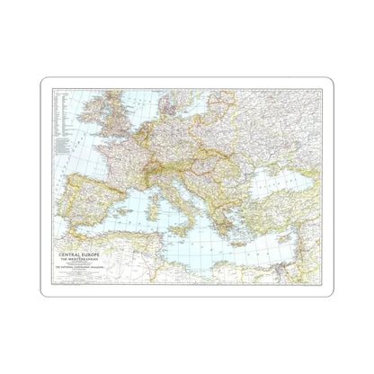 Mediterranean as of September 1 (1939) (Map) STICKER Vinyl Kiss-Cut Decal 4 Inch White - The Sticker Space