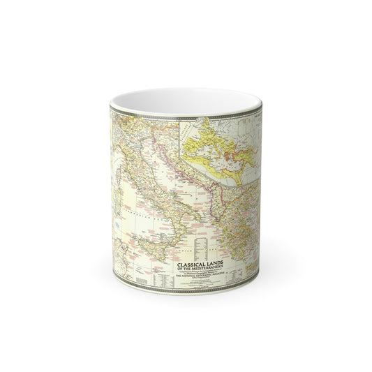 Mediterranean - Classical Lands (1949) (Map) Color Changing Mug 11oz-11oz-The Sticker Space