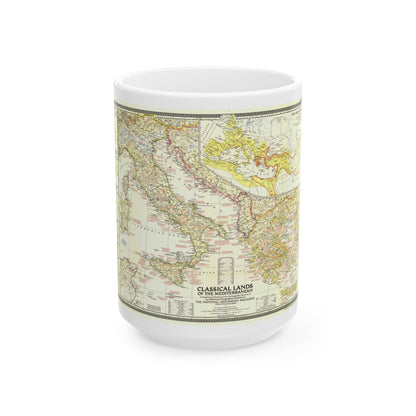 Mediterranean - Classical Lands (1949) (Map) White Coffee Mug-15oz-The Sticker Space