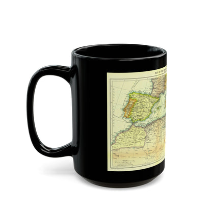 Mediterranean - Countries Bordering the (1912) (Map) Black Coffee Mug-The Sticker Space