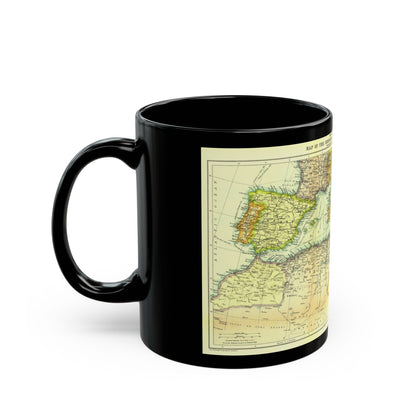 Mediterranean - Countries Bordering the (1912) (Map) Black Coffee Mug-The Sticker Space