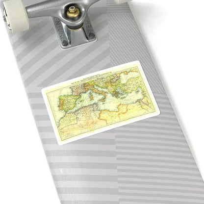 Mediterranean - Countries Bordering the (1912) (Map) STICKER Vinyl Kiss-Cut Decal - The Sticker Space