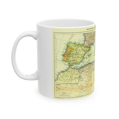 Mediterranean - Countries Bordering the (1912) (Map) White Coffee Mug-The Sticker Space