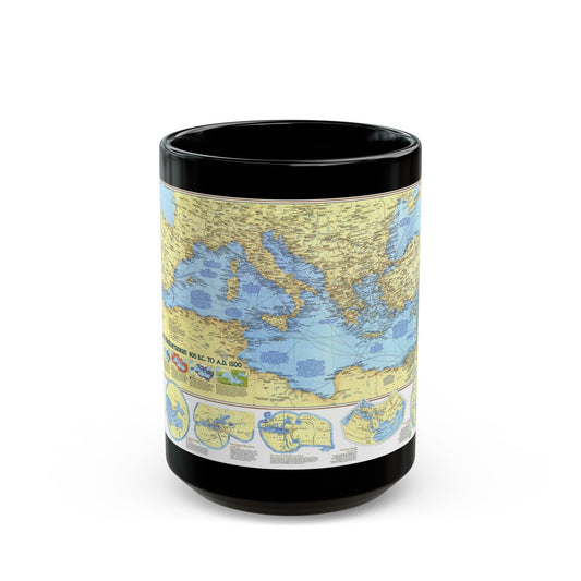 Mediterranean - Historic , 800 BC to AD 1500 (1982) (Map) Black Coffee Mug-15oz-The Sticker Space