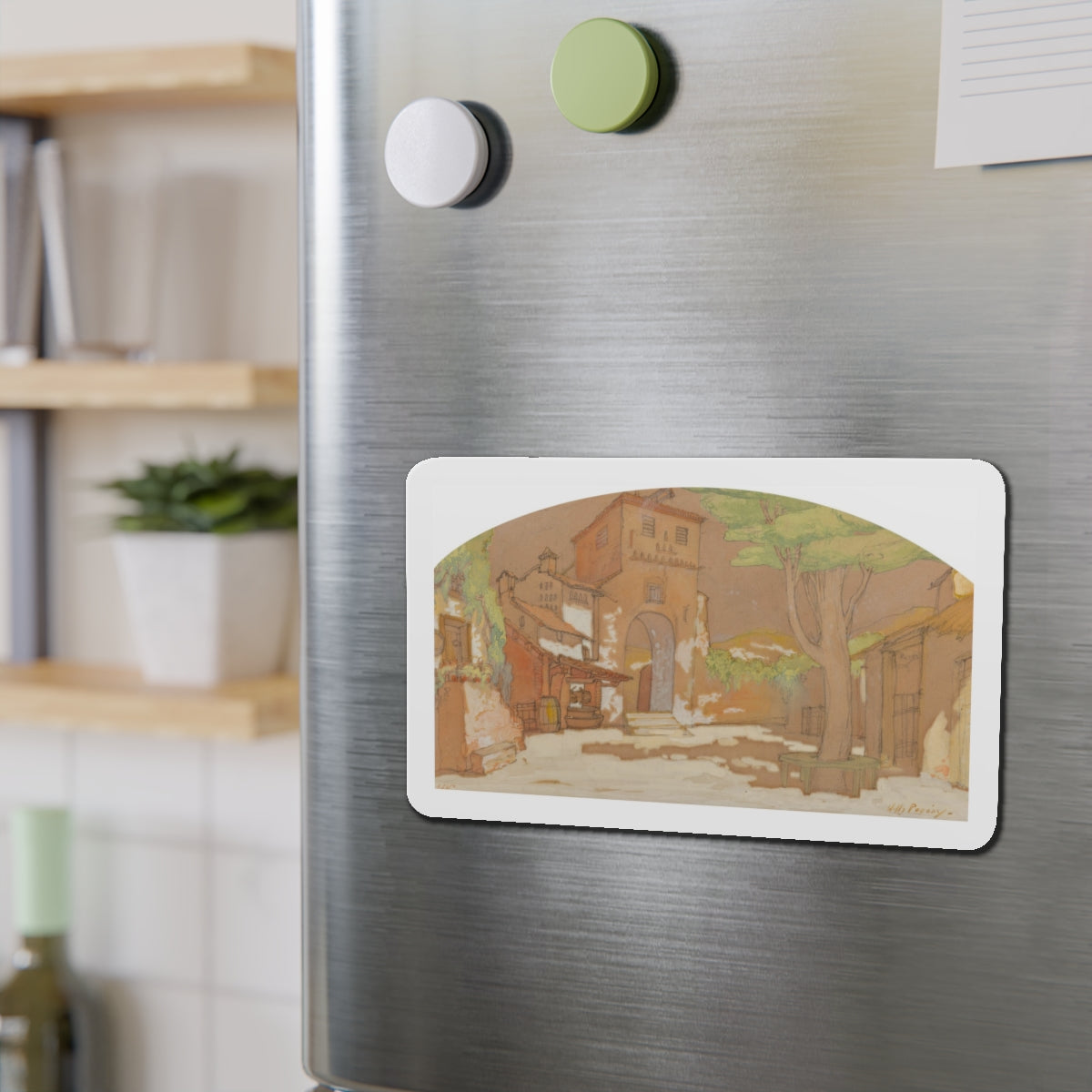 Mediterranean Scene (Magazine Illustration) Refrigerator Magnet