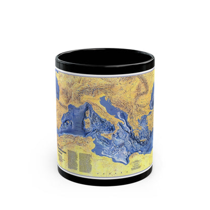 Mediterranean Seafloor (1982) (Map) Black Coffee Mug-11oz-The Sticker Space