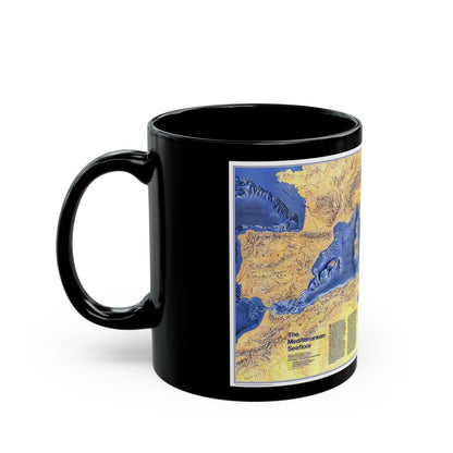 Mediterranean Seafloor (1982) (Map) Black Coffee Mug-The Sticker Space