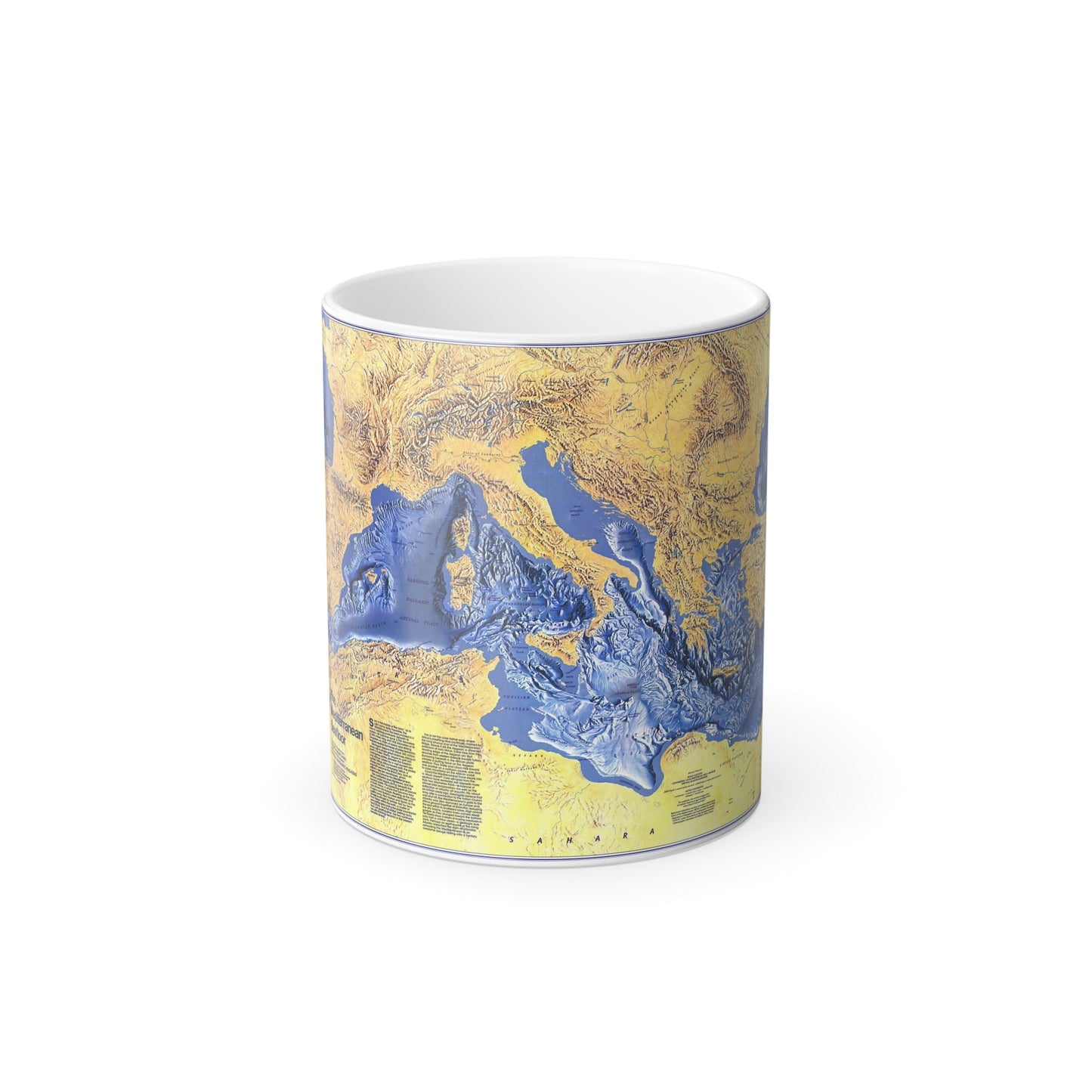 Mediterranean Seafloor (1982) (Map) Color Changing Mug 11oz-11oz-The Sticker Space