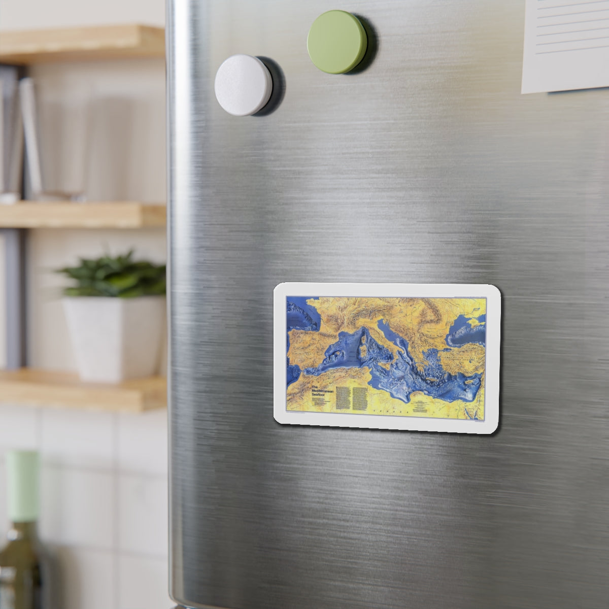 Mediterranean Seafloor (1982) (Map) Refrigerator Magnet-The Sticker Space