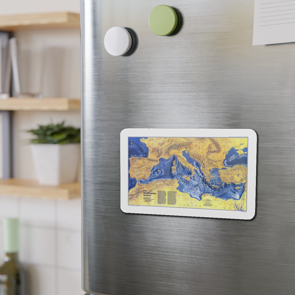 Mediterranean Seafloor (1982) (Map) Refrigerator Magnet-The Sticker Space