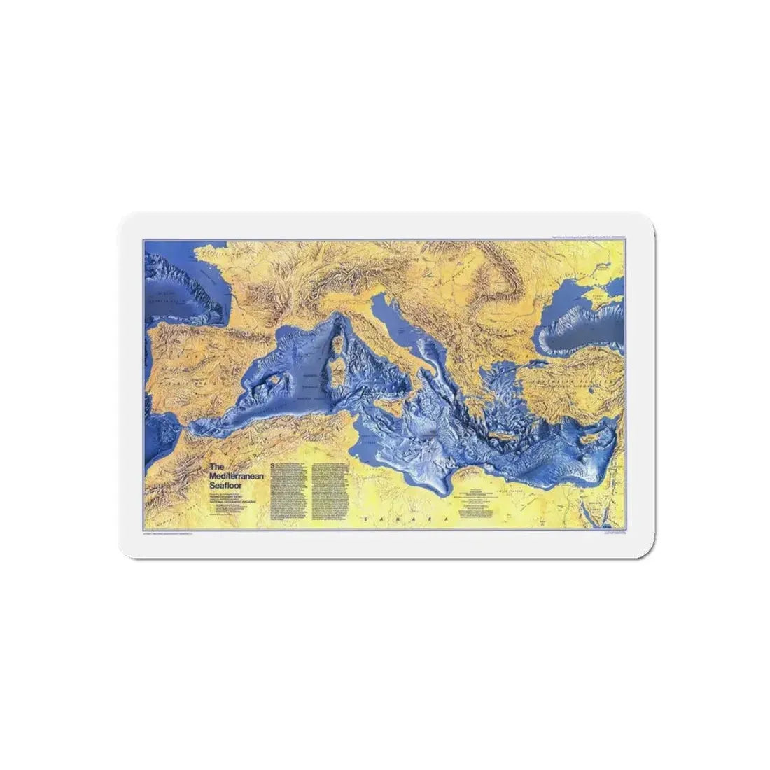 Mediterranean Seafloor (1982) (Map) Refrigerator Magnet - The Sticker Space