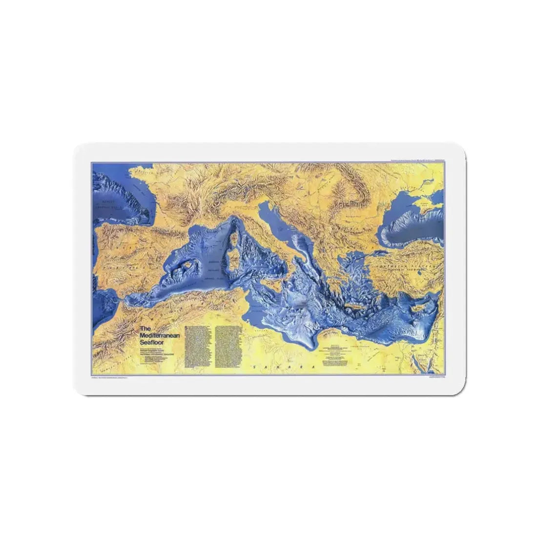 Mediterranean Seafloor (1982) (Map) Refrigerator Magnet - The Sticker Space