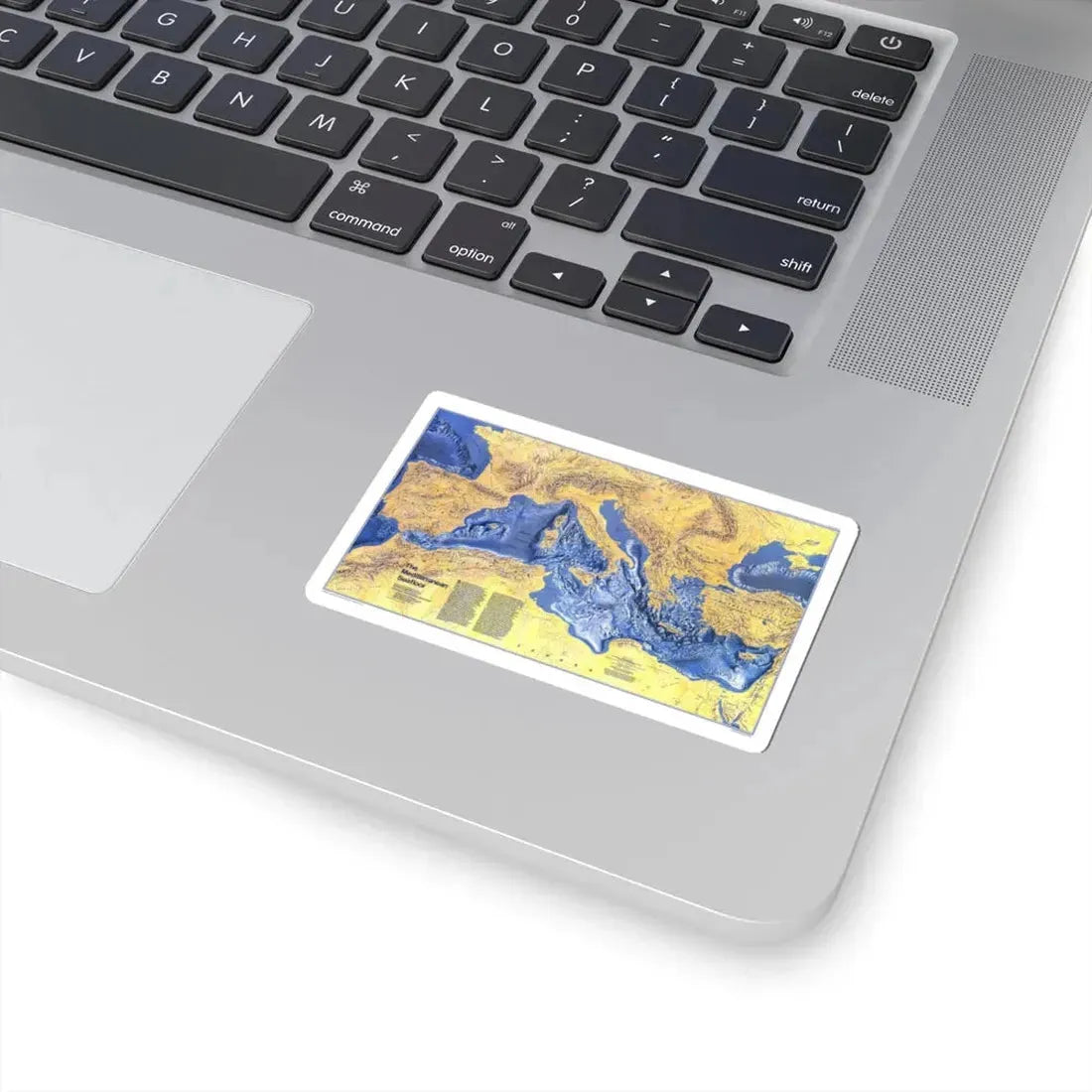 Mediterranean Seafloor (1982) (Map) STICKER Vinyl Kiss-Cut Decal - The Sticker Space