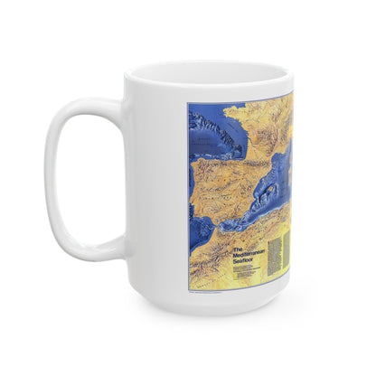 Mediterranean Seafloor (1982) (Map) White Coffee Mug-The Sticker Space