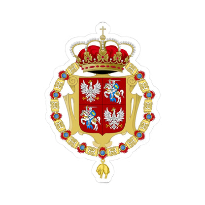 Medium coa of plc under jagiellon ver 2 (Lithuania) (Coat of Arms) STICKER Vinyl Kiss-Cut Decal 3 Inch White - The Sticker Space