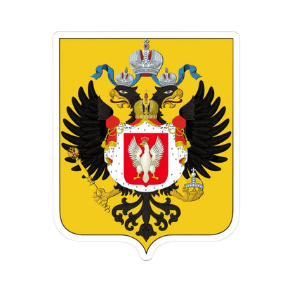 Medium Coat of Arms of Congress Poland (Poland) (Coat of Arms) STICKER Vinyl Kiss-Cut Decal 3 Inch White - The Sticker Space