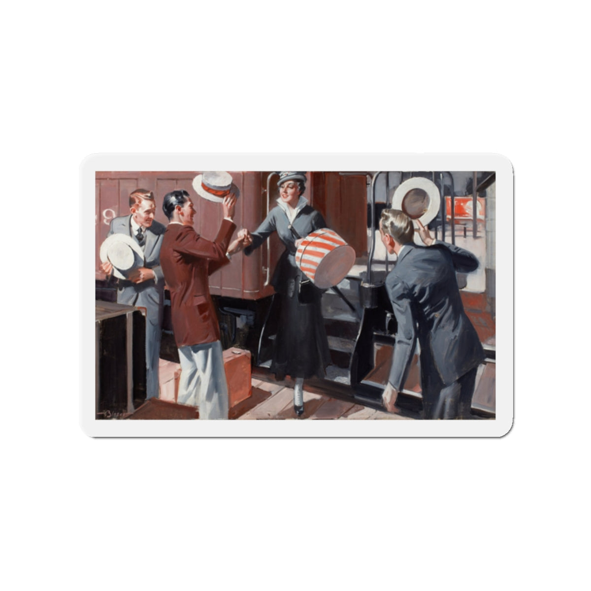 Meet me at the Train Station (Magazine Illustration) Refrigerator Magnet