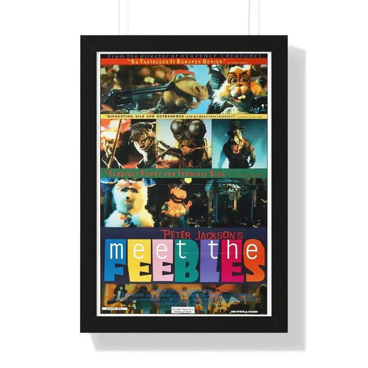 MEET THE FEEBLES 1989 - Framed Movie Poster 16″ x 24″ Black - The Sticker Space