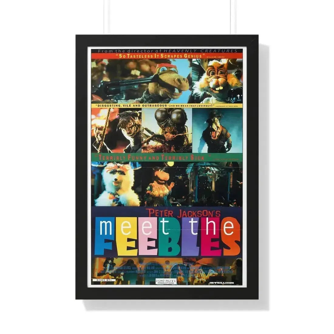 MEET THE FEEBLES 1989 - Framed Movie Poster 20" x 30" Black - The Sticker Space