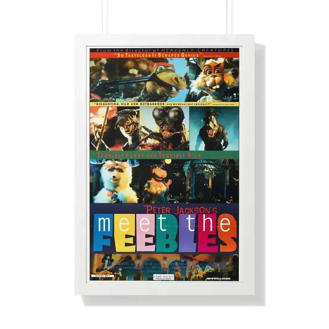 MEET THE FEEBLES 1989 - Framed Movie Poster 20" x 30" White - The Sticker Space