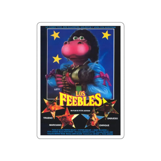 MEET THE FEEBLES (SPANISH) 1989 Movie Poster STICKER Vinyl Die-Cut Decal 2 Inch - The Sticker Space