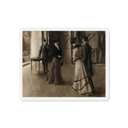 Meeting Backstage (Magazine Illustration) Refrigerator Magnet 5 Inch Die-Cut - The Sticker Space