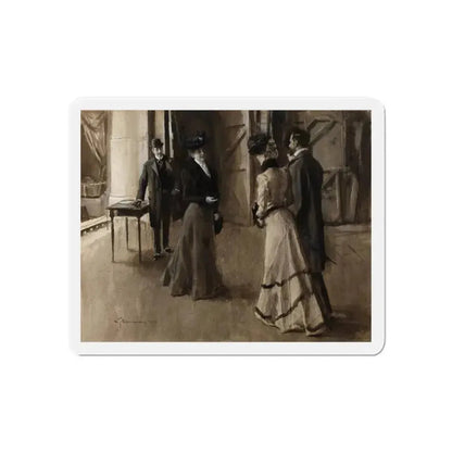 Meeting Backstage (Magazine Illustration) Refrigerator Magnet 6 Inch Die-Cut - The Sticker Space