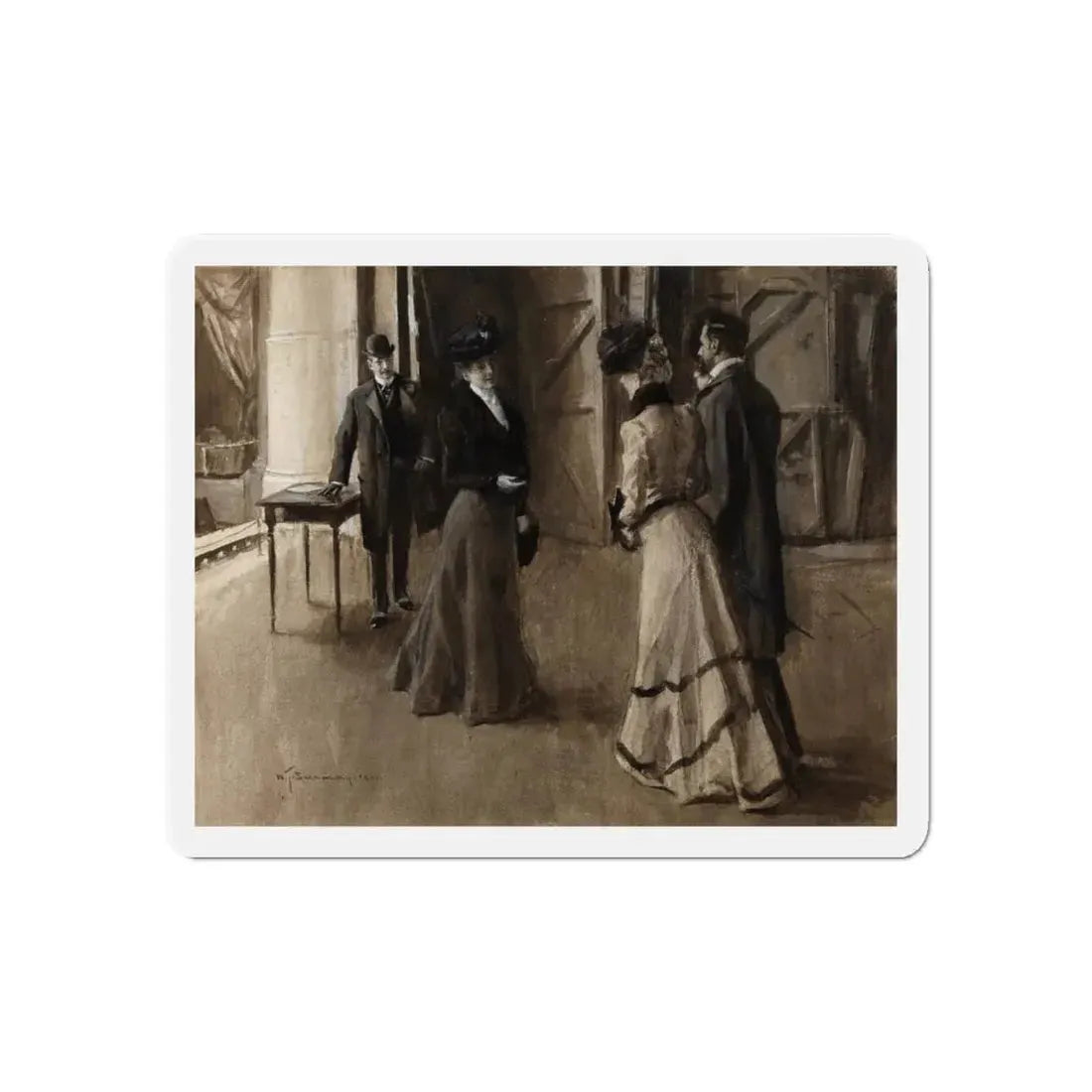 Meeting Backstage (Magazine Illustration) Refrigerator Magnet - The Sticker Space