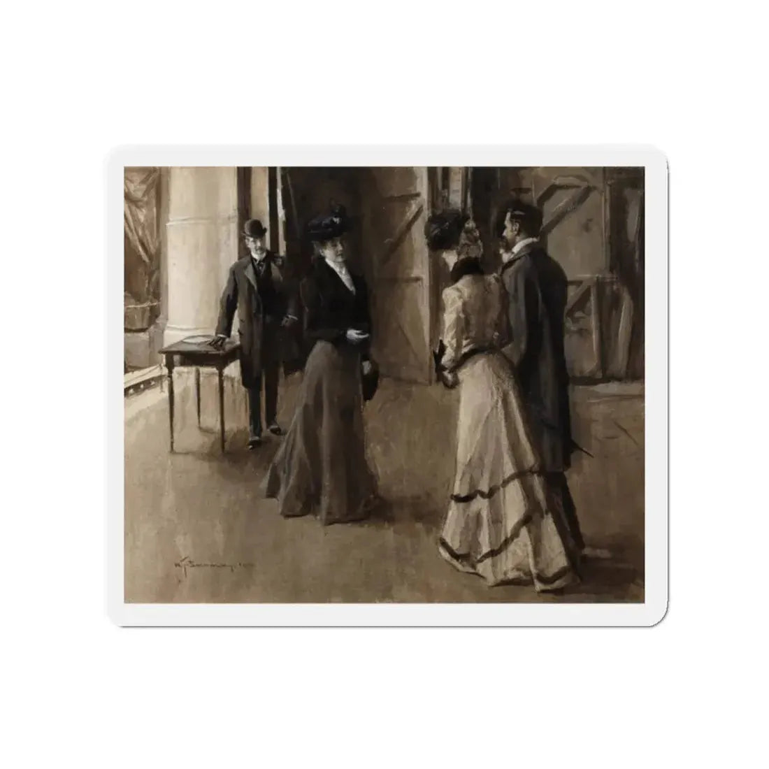 Meeting Backstage (Magazine Illustration) Refrigerator Magnet - The Sticker Space